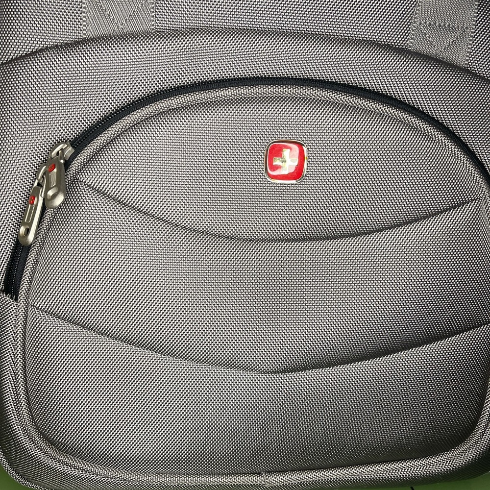 Swiss Gear Gray Briefcase Messenger Shoulder Bag Nylon Work School Carry On - Picture 2 of 7